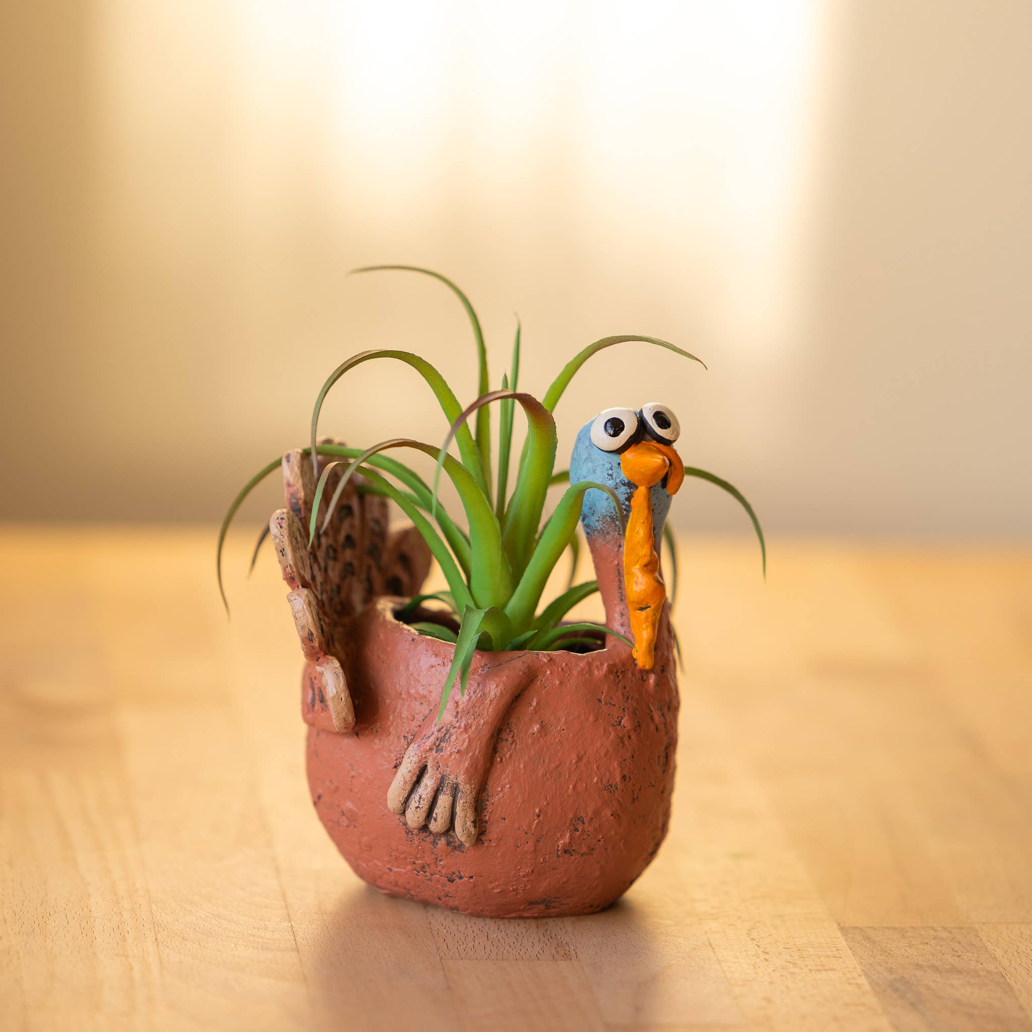 Blobhouse Rosie Turkey Planter – Cute Coated Cotton & Poly Canvas, Fun Farmhouse Decor-232177